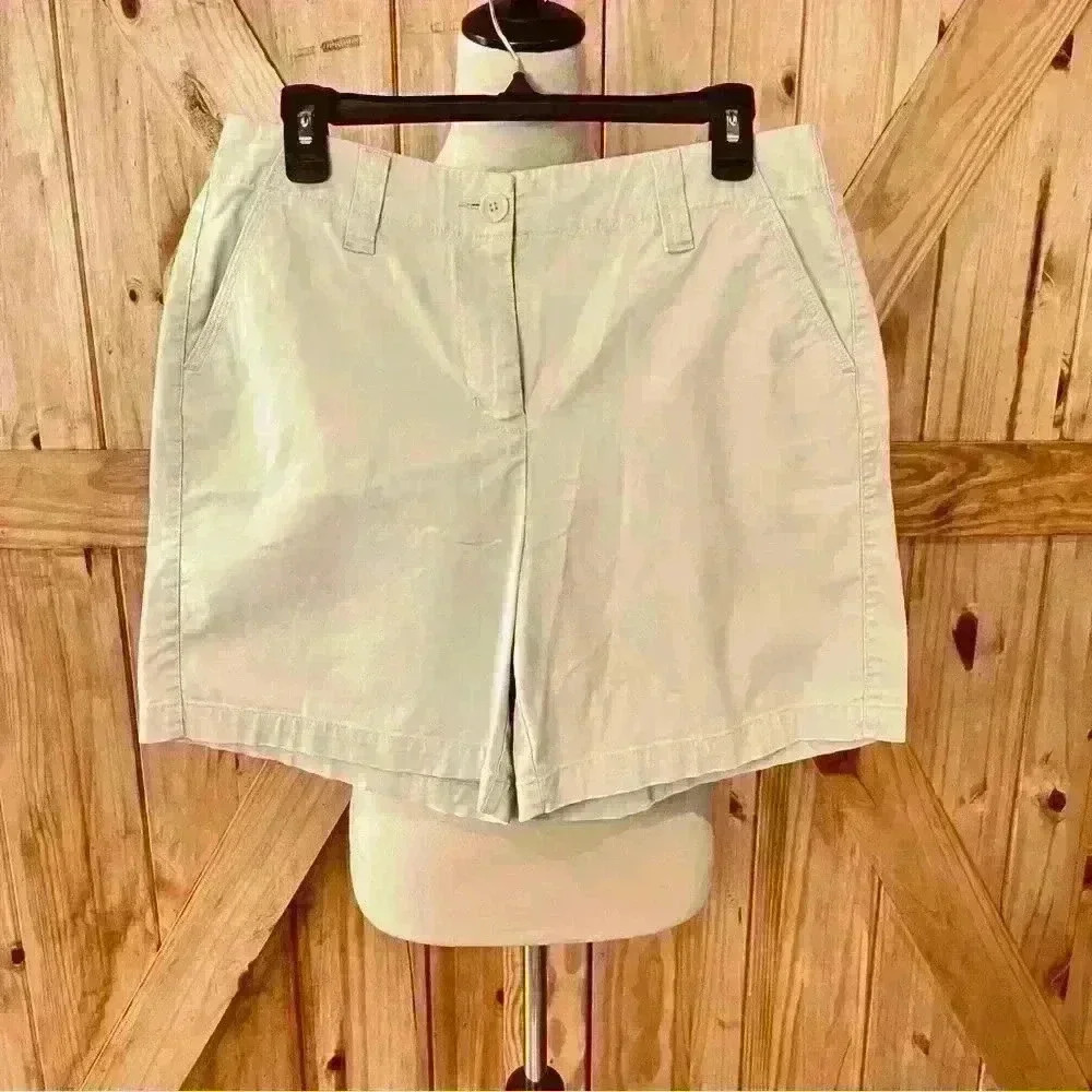 Talbots High Waist Women's Shorts - Light Cream